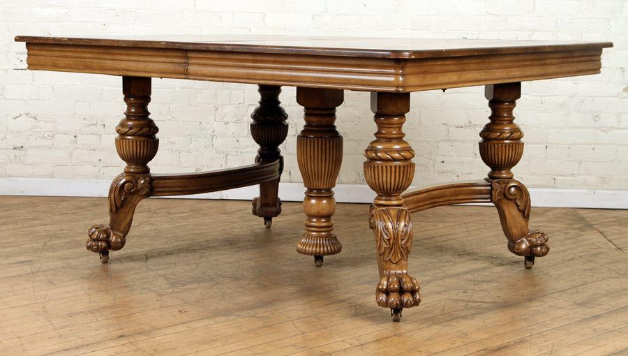 AMERICAN VICTORIAN MAHOGANY DINING TABLE C.1890 (1 of 7)