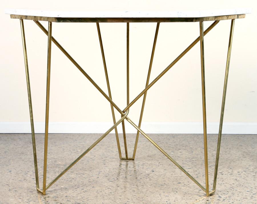 ITALIAN MARBLE TOP BRONZE CENTER TABLE C.1970 (1 of 4)
