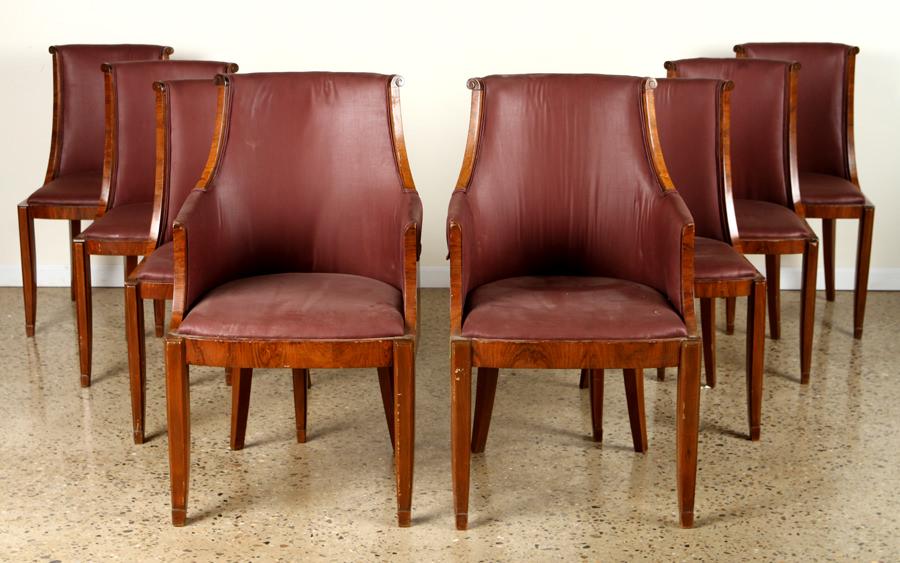 SET 8 FRENCH ROSEWOOD ART DECO DINING CHAIRS 1930 (1 of 7)