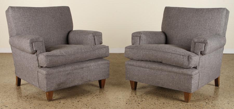 PAIR FRENCH CLUB CHAIRS MANNER JACQUES ADNET 1950 (1 of 5)