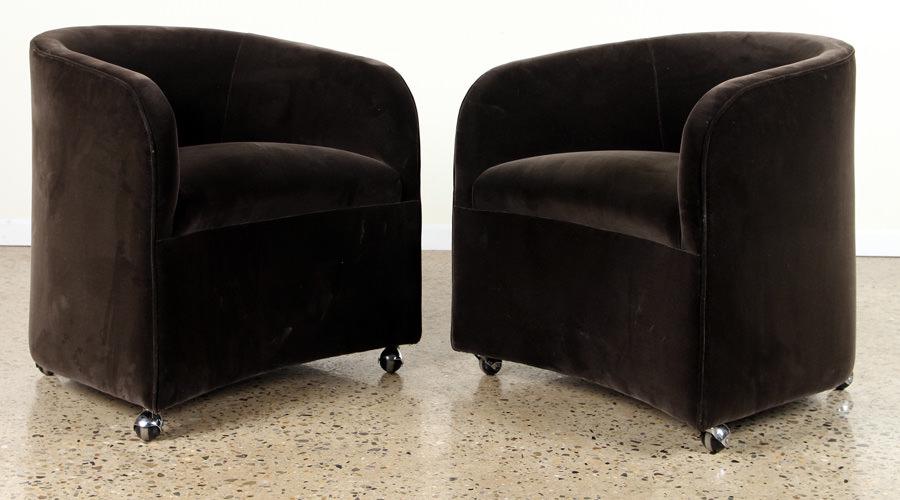 PAIR MILO BAUGHMAN CONTINUOUS ARMS LOUNGE CHAIRS (1 of 5)
