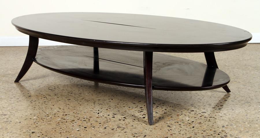 LARGE MORDEN OVAL WOOD 2-TIER COFFEE TABLE (1 of 5)