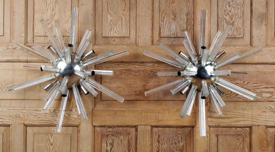 PAIR SPUTNIK STYLE MURANO GLASS WALL SCONCES (1 of 5)