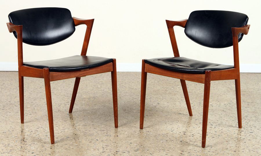 PAIR KAI KRISTIANSEN TEAK ARM CHAIRS MODEL# 42 (1 of 8)