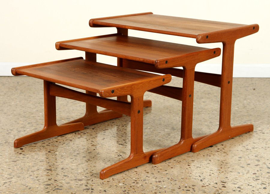 NEST 3 TEAK TABLES ATTRIBUTED TO KAI KRISTIANSEN (1 of 5)