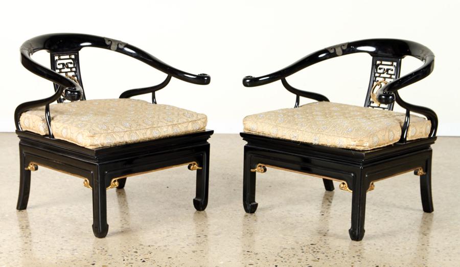 PAIR EBONIZED ARM CHAIRS MANNER JAMES MONT C.1950 (1 of 8)
