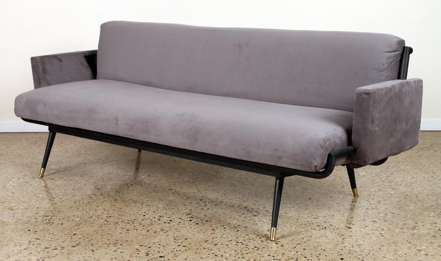 IRON UPHOLSTERED MID CENTURY MODERN SOFA BED (1 of 6)