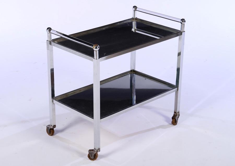 MID CENTURY LUCITE CHROME SERVING CART 1970 (1 of 4)