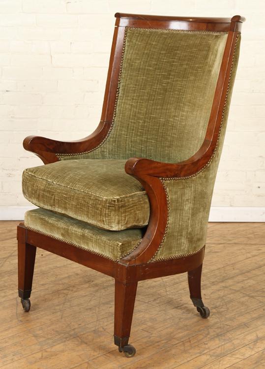 19TH CENT. MAHOGANY BARRAEL BACK ARM CHAIR (1 of 5)