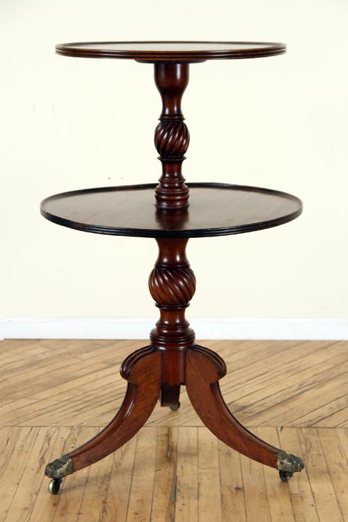 19TH CENT. TWO TIERED CIRCULAR OCCASIONAL TABLE (1 of 6)