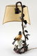 BRONZE TABLE LAMP HAND PAINTED PORCELAIN C.1910 - 6