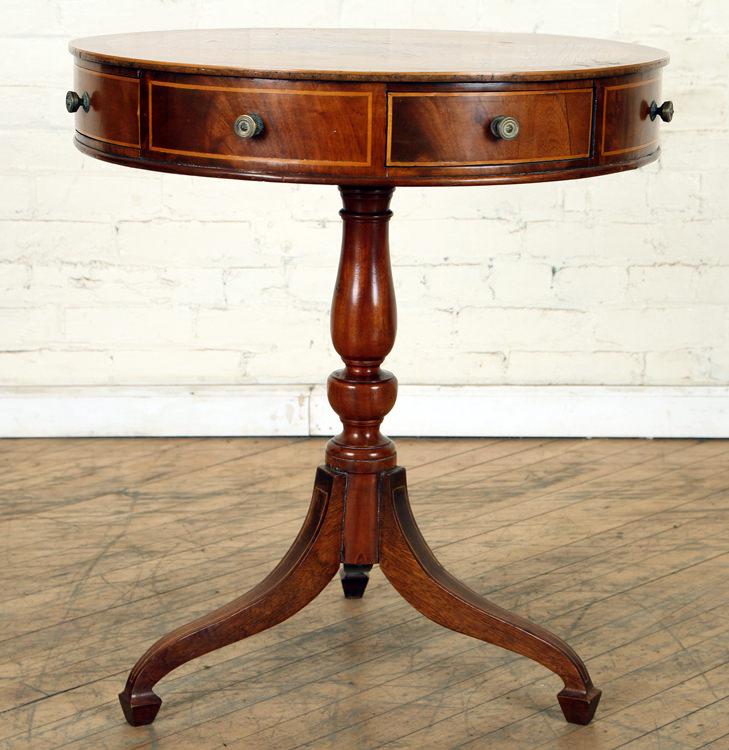 19TH C. SATINWOOD INLAID RENT TABLE ROTATING TOP (1 of 5)