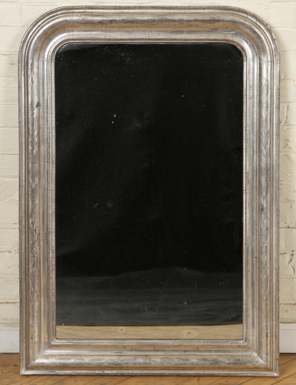 FRENCH 19TH C. LOUIS PHILIPPE SILVER GILT MIRROR (1 of 3)