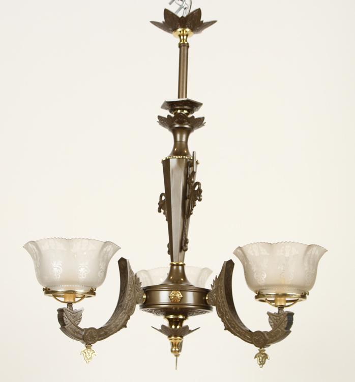 RESTORED VICTORIAN CHANDELIER GLASS SHADES C.1860 (1 of 8)