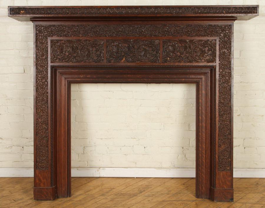 OAK FIREPLACE MANTLE MANNER OF LOCKWOOD DE FOREST (1 of 5)
