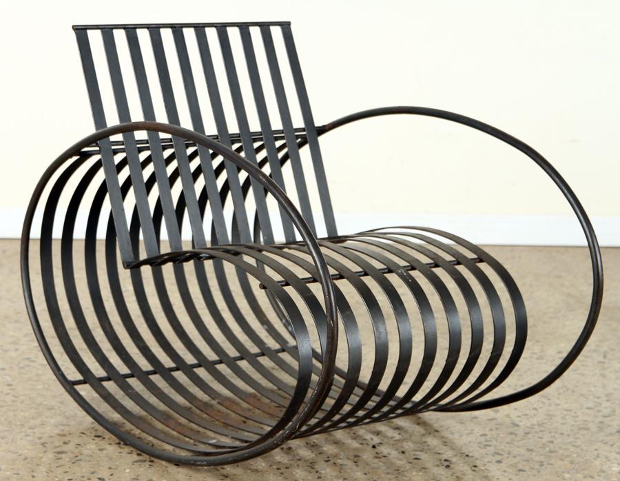 ITALIAN MID CENTURY MODERN IRON ROCKING CHAIR (1 of 6)