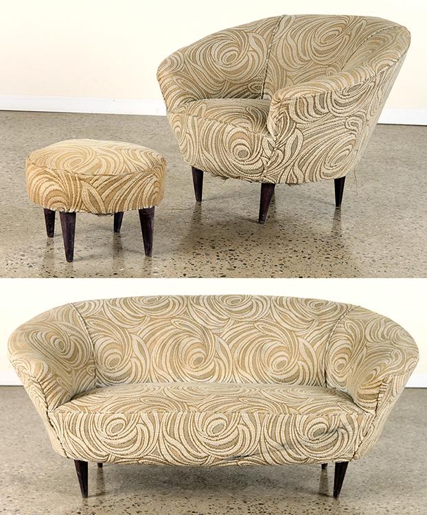 THREE PIECE ITALIAN LIVING ROOM SET CIRCA 1950 (1 of 8)