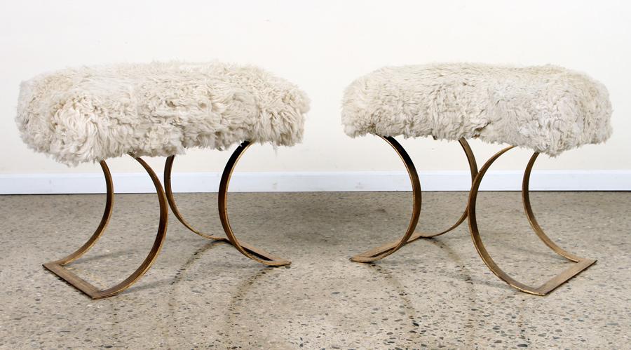 PAIR GILT IRON BENCHES MANNER JEAN-MICHEL FRANK (1 of 5)