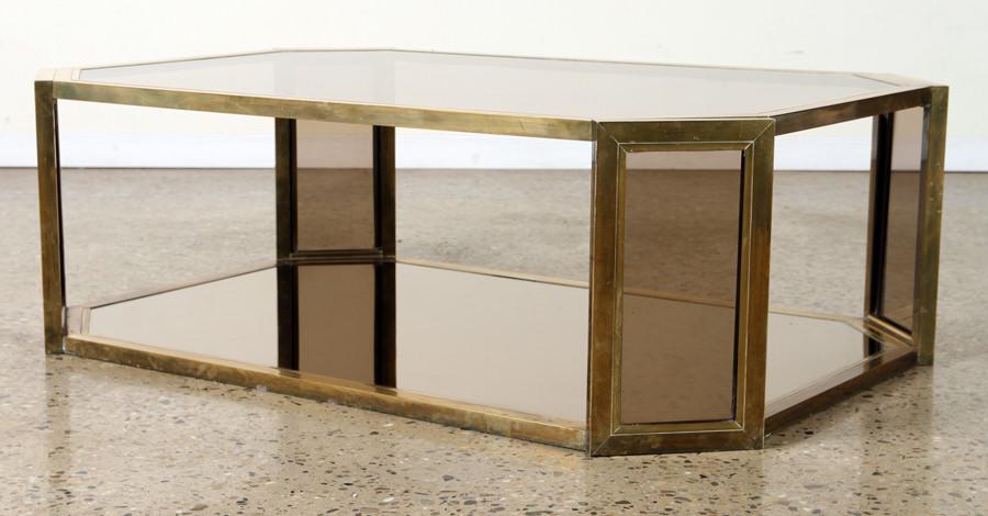 MID CENTURY MODERN OCTAGONAL BRONZE COFFEE TABLE (1 of 4)