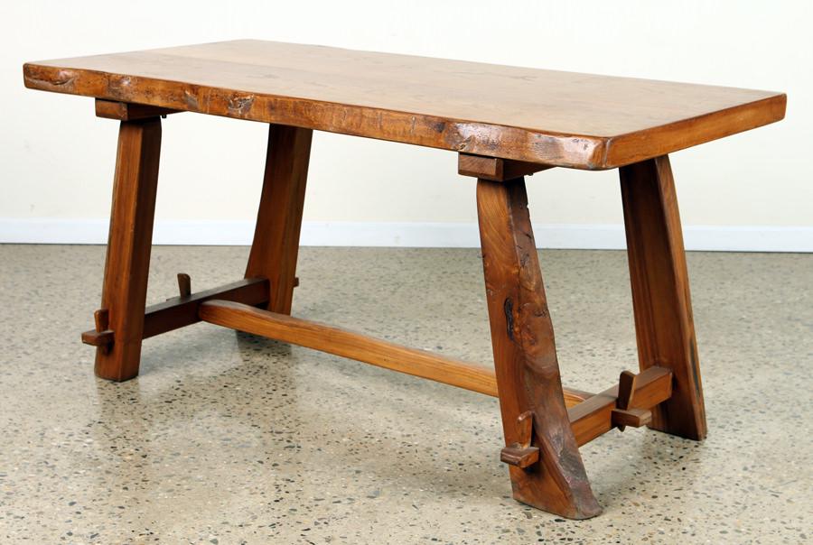OAK PLANK TOP TABLE BY OLIVIER ANNINEN C.1965 (1 of 5)