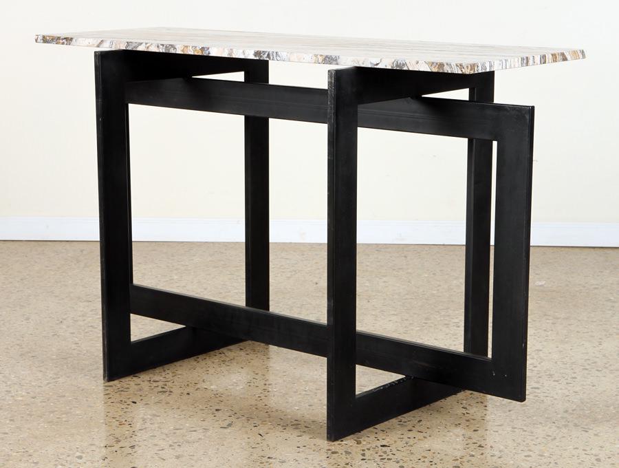 FRENCH IRON MARBLE TOP CONSOLE TABLE (1 of 5)