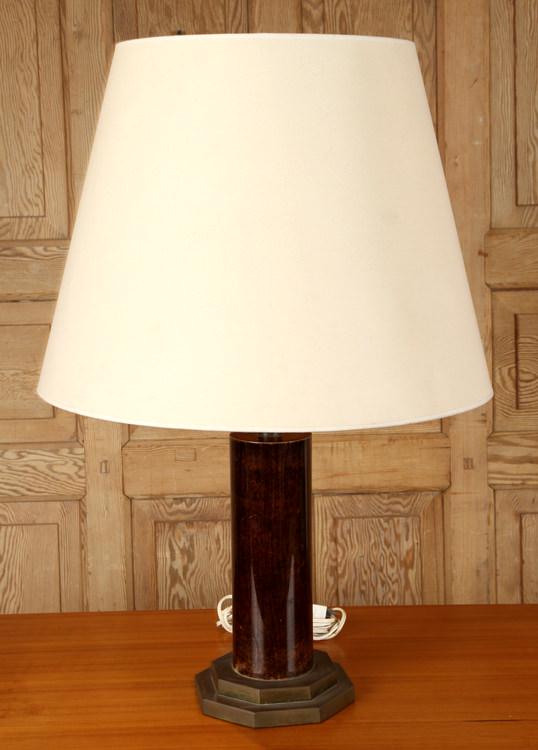ITALIAN ALDO TURA ONE LIGHT GOATSKIN TABLE LAMP (1 of 4)