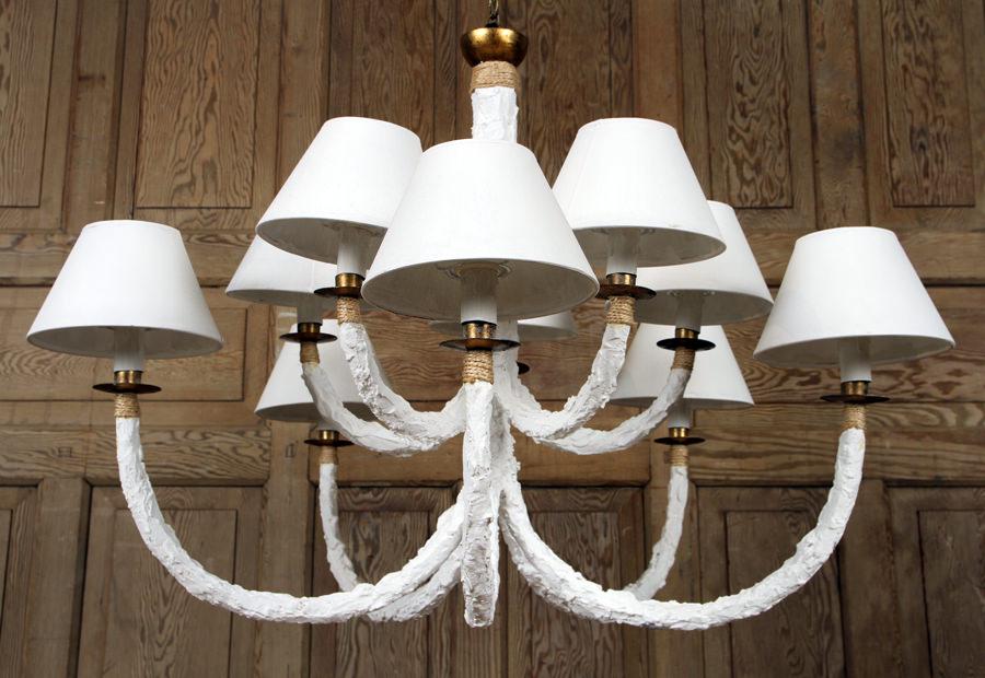 FRENCH TEN ARM PLASTER CHANDELIER CIRCA 1960 (1 of 6)