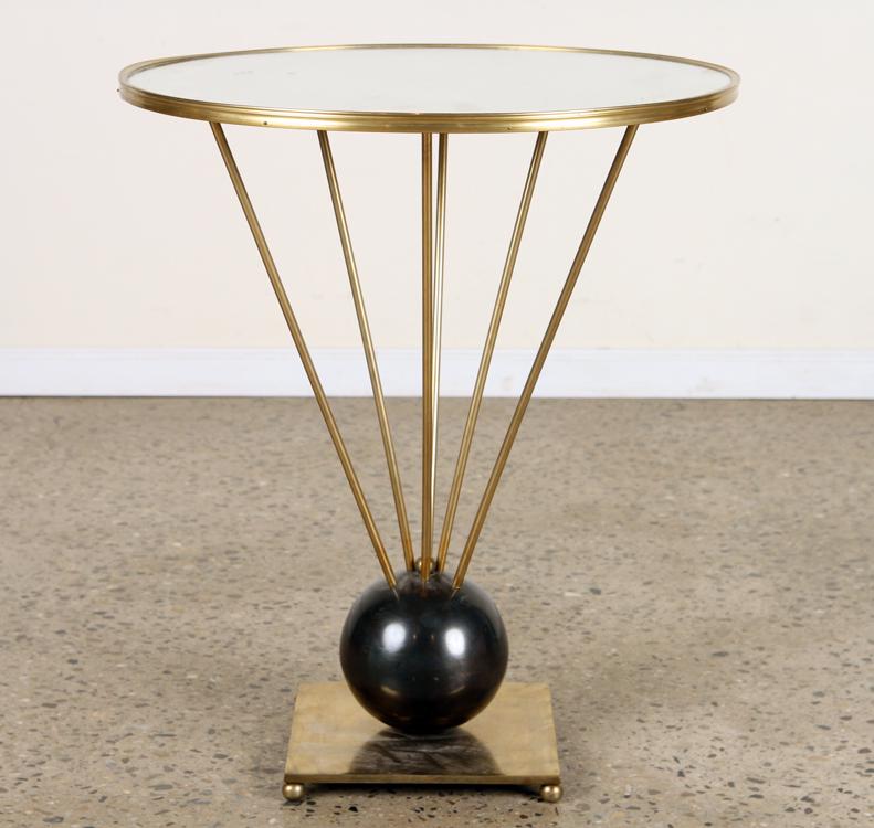 JANSEN STYLE BRONZE GUERIDON MIRRORED TOP (1 of 3)