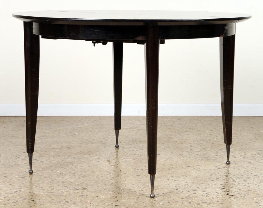 ROUND FRENCH DINING TABLE EBONIZED TOP C.1950 (1 of 4)