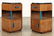 PAIR FRENCH ART DECO MARBLE TOP OAK END TABLES