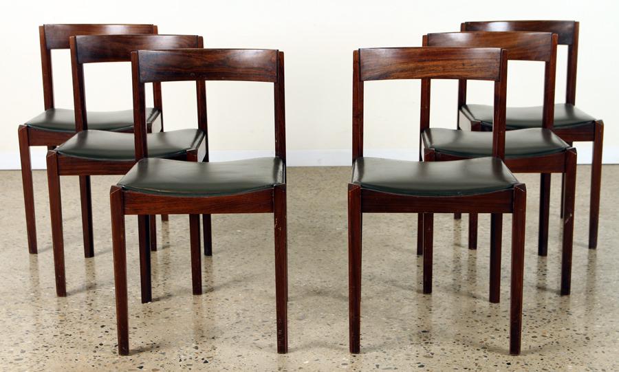 SET 6 DANISH STYLE ROSEWOOD DINING CHAIRS C.1950 (1 of 6)