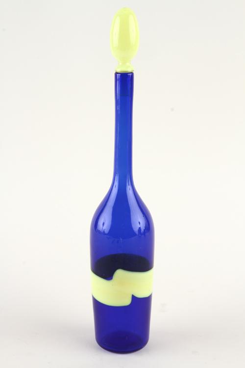 ITALIAN GLASS DECANTER BY VENINI ACID ETCHED (1 of 5)