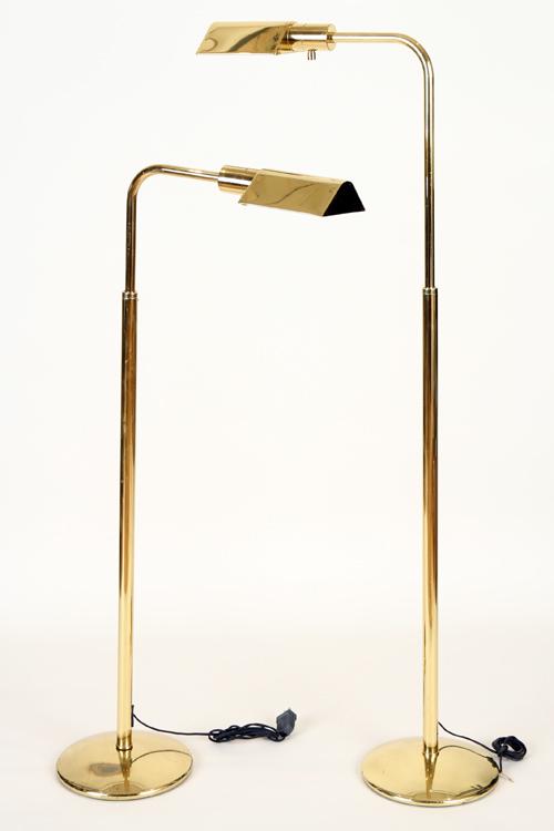 PAIR MID CENTURY MODERN BRASS FLOOR LAMPS C.1970 (1 of 4)