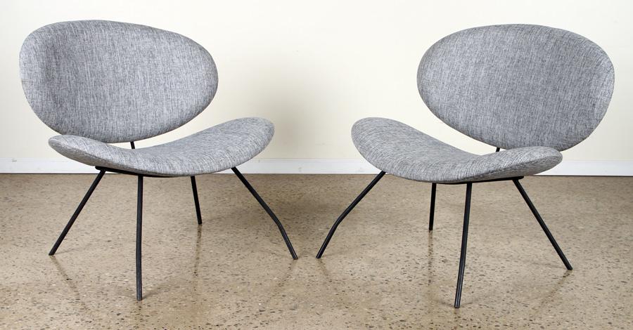 PAIR FRENCH LOUNGE CHAIRS BY PIERRE PAULIN C.1960 (1 of 6)