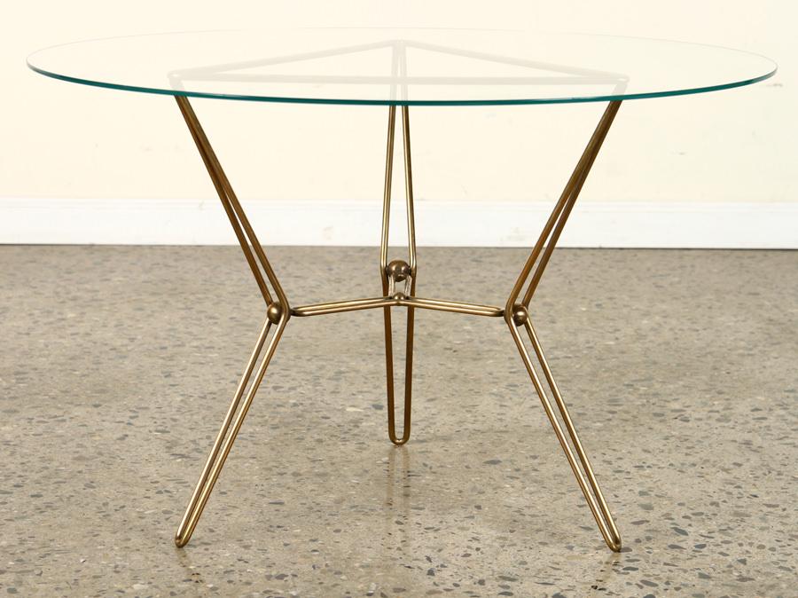 ITALIAN BRASS GLASS COFFEE TABLE CIRCA 1970 (1 of 4)