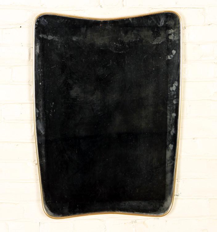 SHAPED ITALIAN BRASS MIRROR CIRCA 1955 (1 of 4)