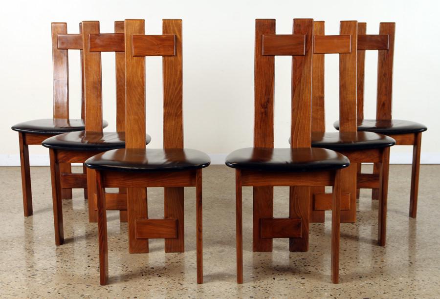 SET 6 WALNUT DINING CHAIRS MANNER TOBIA SCARPA (1 of 7)