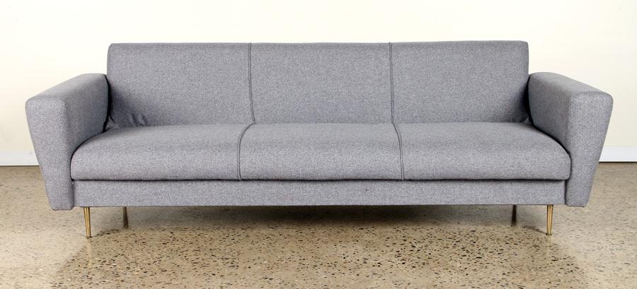 MID CENTURY MODERN SOFA BED BRONZE LEGS C.1960 (1 of 6)