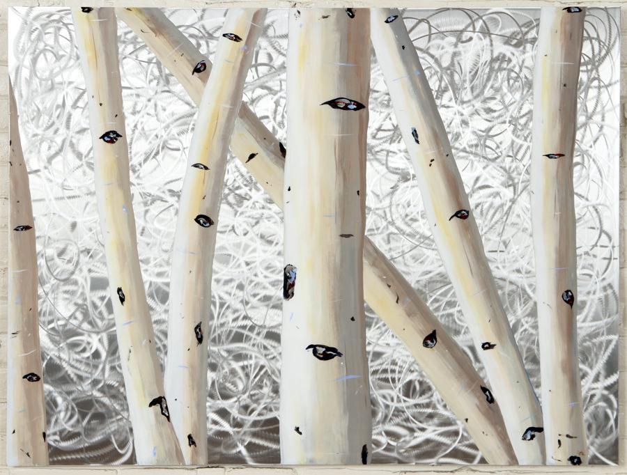 DEB WITTE "BIRCH TREES" ACRYLIC ON ALUMINUM (1 of 7)