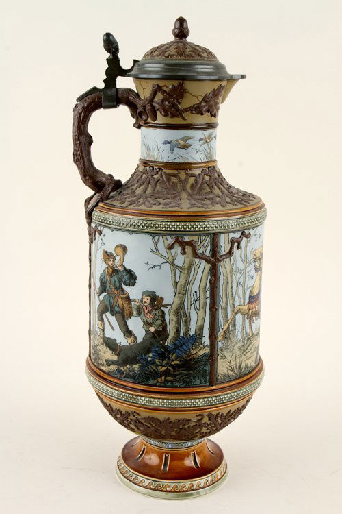 METTLACH HAND PAINTED TANKARD STEIN #1690 (1 of 6)