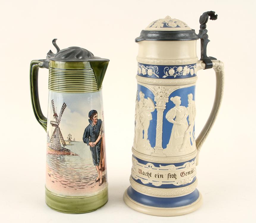 TWO METTLACH TANKARD STEINS #2893 AND #2219 (1 of 7)