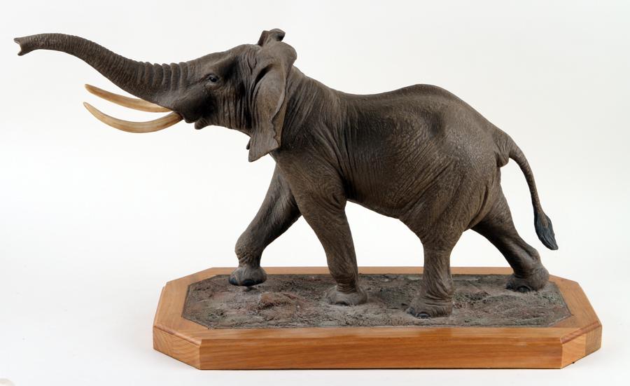 LOUIS PAUL JONAS CARVED PAINTED ELEPHANT SIGNED (1 of 8)