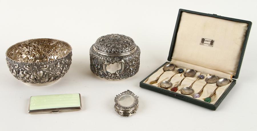 10PC. LOT OF SILVER ITEMS CIRCA 1900 14.8 TR OZ (1 of 12)