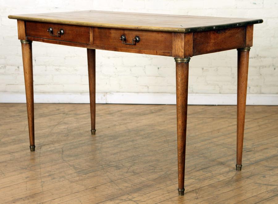 19TH C. FRENCH OAK BRONZE MOUNTED WRITING TABLE (1 of 5)