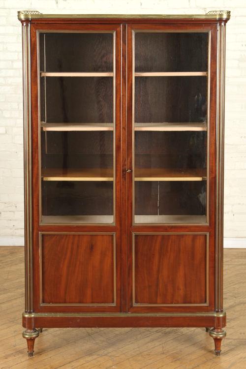 LOUIS XVI STYLE MAHOGANY TWO DOOR BOOKCASE 1900 (1 of 6)
