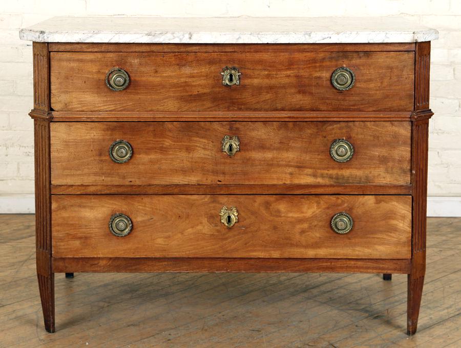 19TH C. DIRECTOIRE STYLE MARBLE TOP COMMODE (1 of 6)