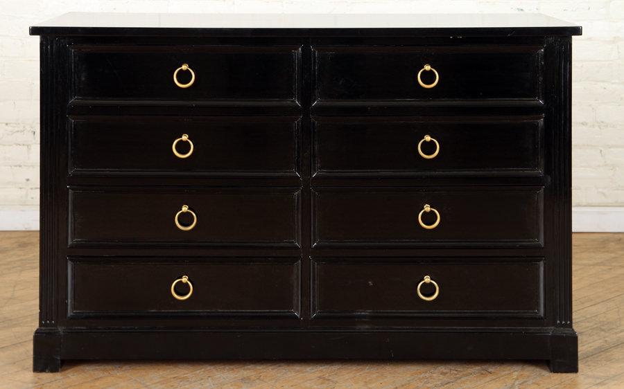 JANSEN STYLE EIGHT DRAWER EBONIZED COMMODE C.1940 (1 of 6)