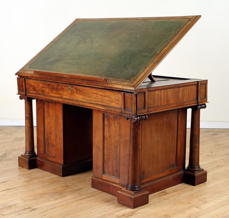 ENGLISH MAHOGANY COMBINATION DESK DRAFTING TABLE (1 of 9)
