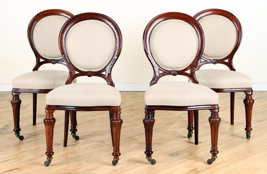 SET 4 WILLIAM IV MAHOGANY SIDE CHAIRS CARVED LEGS (1 of 7)