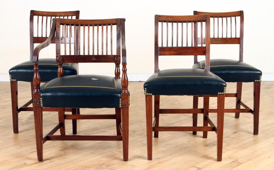 SET 4 19TH C. REGENCY STYLE MAHOGANY CHAIRS (1 of 8)